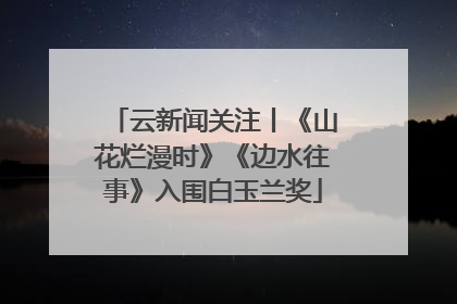 云新闻关注丨《山花烂漫时》《边水往事》入围白玉兰奖